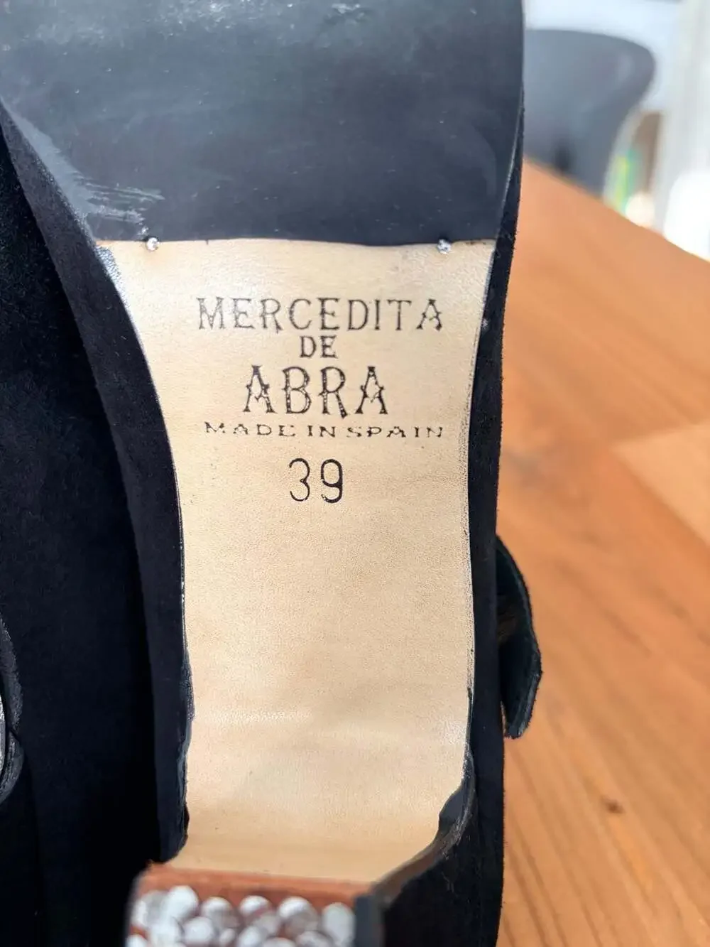 Mercedita de Abra Suede Flamenco Heels with Buckle Size 39/US 8.5-9